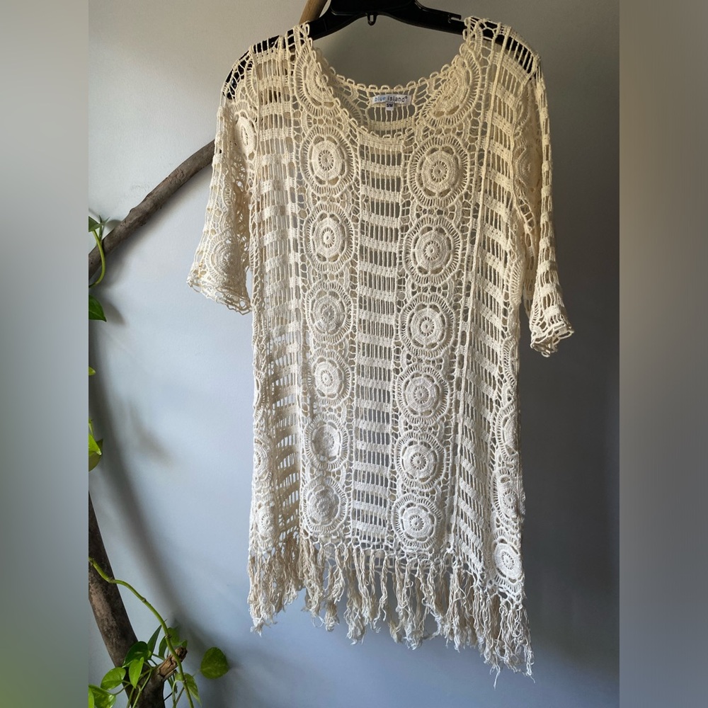Blue Island crochet swimsuit coverup Size Small/Medium
